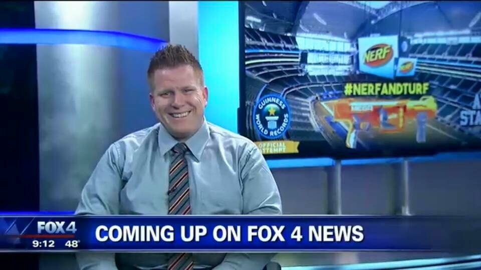 Jared Guynes being interviewed on FOX 4 in Dallas